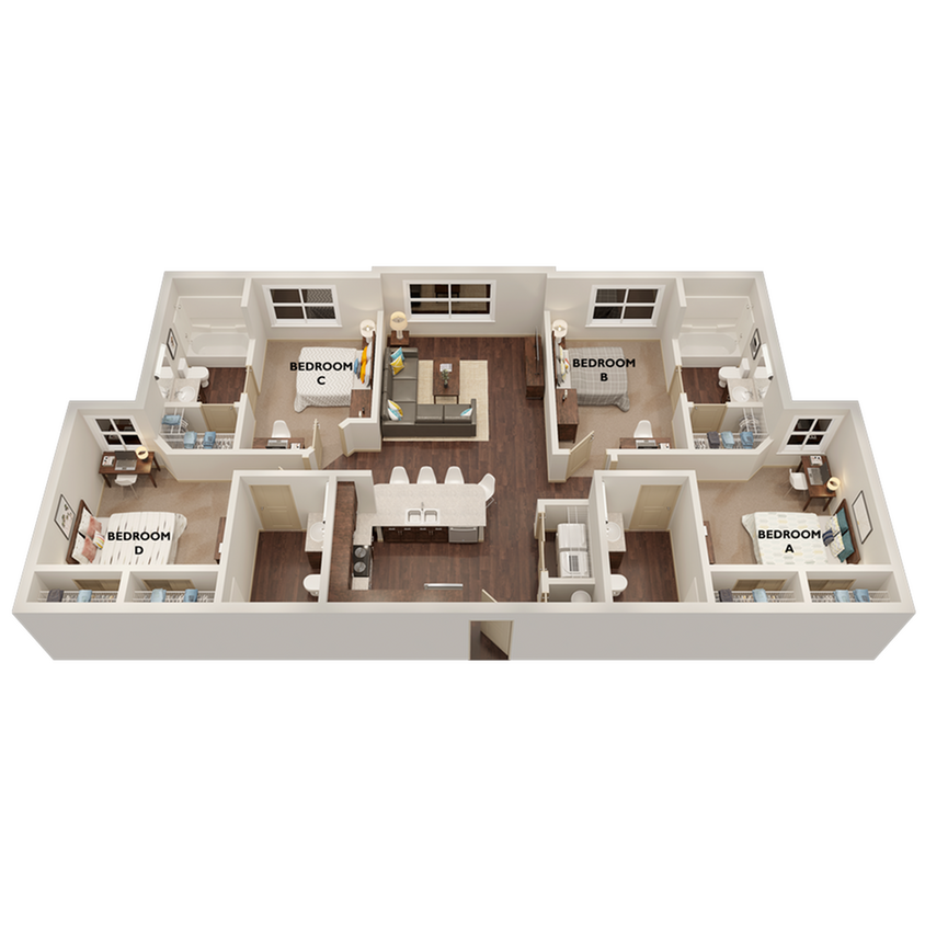 D1: 4BD | 4BA | 1302 SF - D1