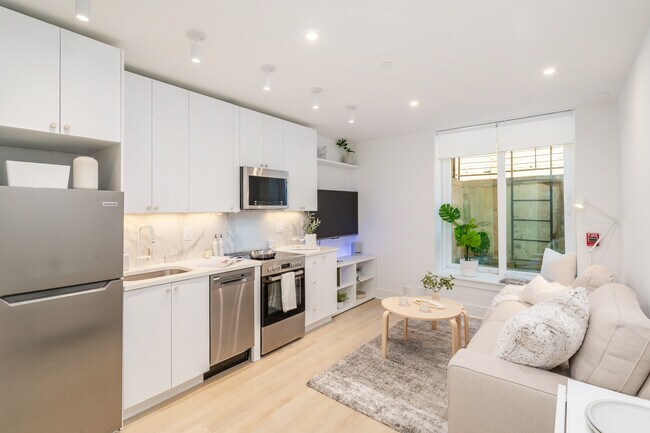 Furnished Living Room (Includes 55” TV + Atmos Speaker, Kivik Sofa, Orgami Dining + Coffee Tables) - 4037 Powelton Ave