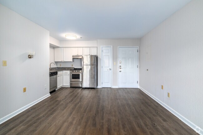 1BR, 1BA - A1 - Living Area - The Spoke at Tyvola