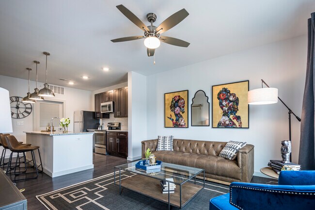 Living Room with Ceiling Fan