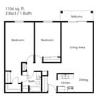 2 Bed 1 Bath | 1106 sqft