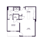 Oberon A6 One Bedroom Floor Plan