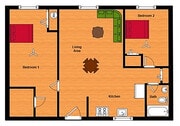 2 BR Luxe Floor Plan