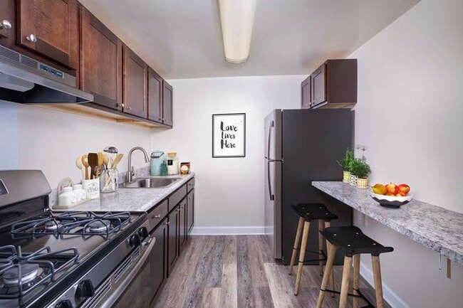 Upgraded kitchen available at Kenilworth Towers Apartments in Bladensburg, MD