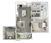 A1M floor plan The Peak at Nichols Plaza