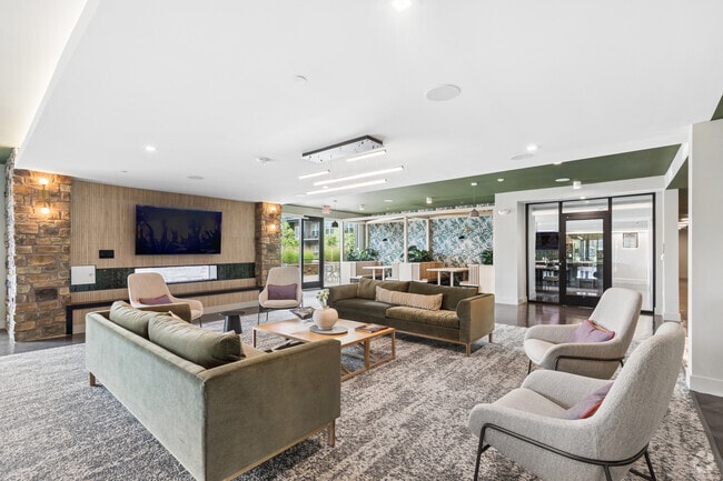 Modern resident clubhouse with comfortable lounge and social spaces