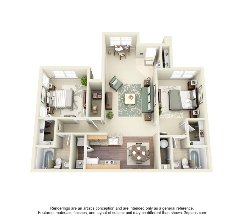 Encore at the Park - B1 - 2 Beds - 2 Baths - 1121 Sq. ft. - B1