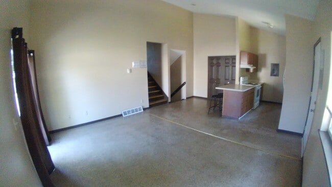 Living room looking at the kitchen