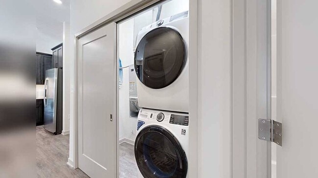 Tackle laundry effortlessly with this in-home washer and dryer, designed for your convenience.