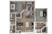 DOMINICA - Solarium, 2 Bed, 2 Bath 1065 Sq. Ft.