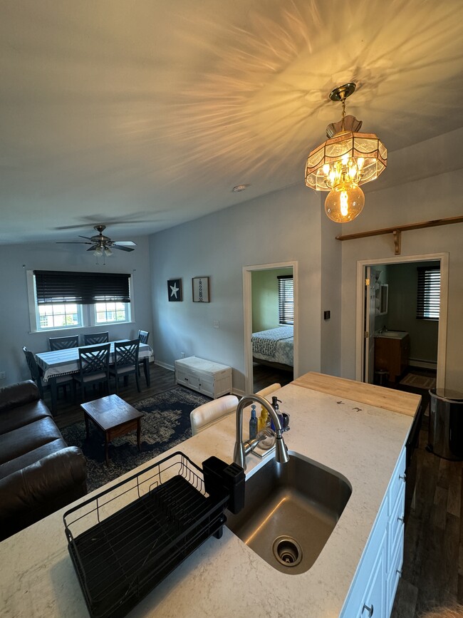 Living room and dining room.