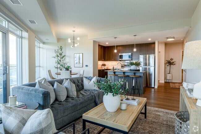 2BR, 2BA - 1,220SF - Living Room - Hyde Park Place