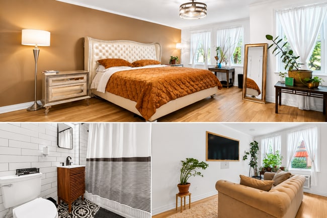 Primary Bedroom /Bath & Living Room