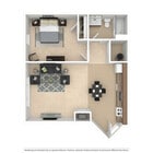 1 Bed 1 Bath 740 SQFT
