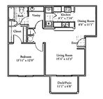 1 dormitorio y 1 baño