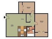 Plano 2D de 2 dormitorios de East Manor
