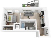 Plan U | 1 dormitorio, 1 baño