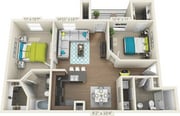 Mosher_2Bed_2Bath_1037 Sq Ft