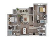 2 Bedroom | 2 Bath | 1074 SF