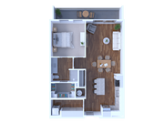 1 Bed/1 Bath 836 sq. ft.