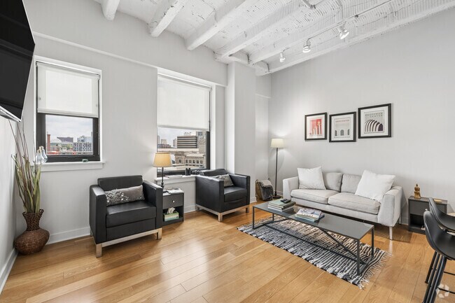 1BR, 1BA - 609SF - Living Room - Pershing Lofts