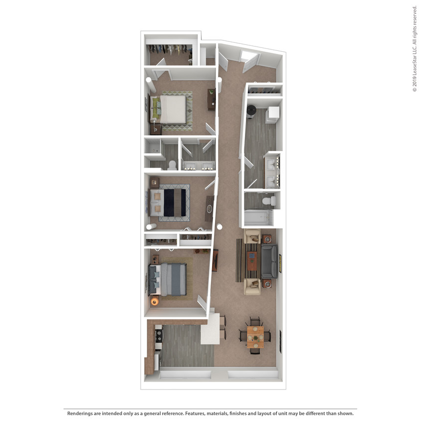 Floor Plan - A1 – 3 Bedroom 2 Bathroom
