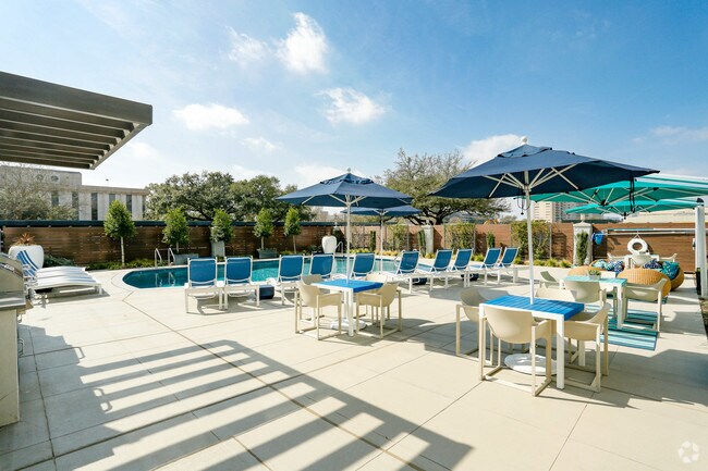 Umbrella covered outdoor dining