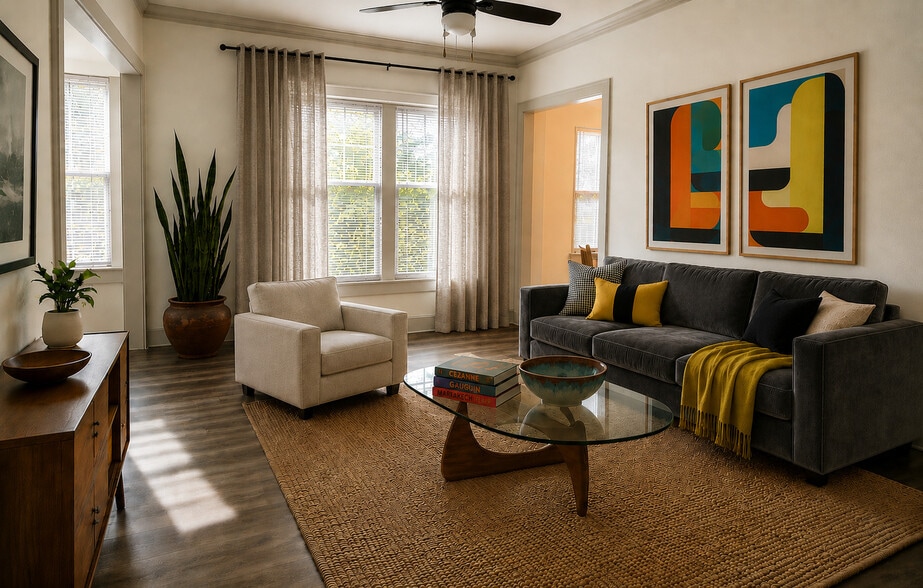 1BR, 1BA Living Room, C Unit
