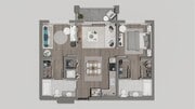 Amelia 2 bedroom B floor plan