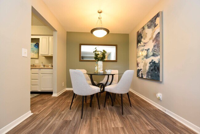 Dining Room + Hardwood Style Flooring
