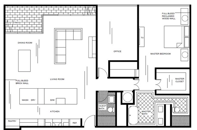 Unit floorplan - 600 W 9th St Condo Unit 1510