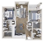 Plano de planta B1 de los apartamentos Ascend Brightleaf