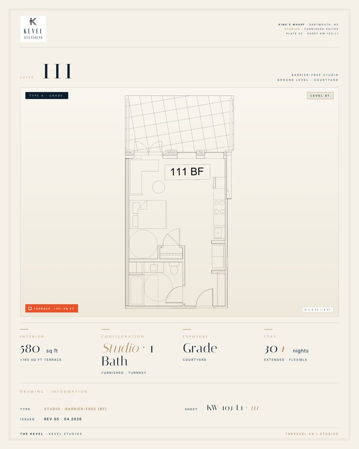 1 Bedroom Suite · 580 sq ft - 1 Bedroom Suite · 580 sq ft Unit 111