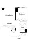 Serenity - A1.1 - 1 Beds - 1 Baths - 575 Sq. ft.
