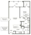 1 Bedroom / 1 Bath / 768 Sq.Ft.