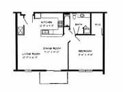 1 Bed / 1 Bath - 900 SF