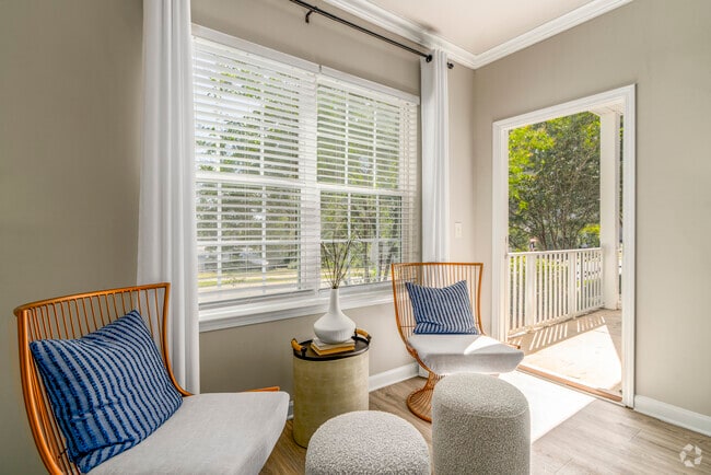 B1 2BR, 2BA - 1,200SF - Living Room & Balcony