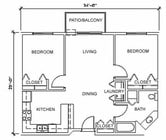 2BR/1BA