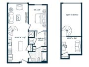 One Bedroom One Bath Loft (722 SF)