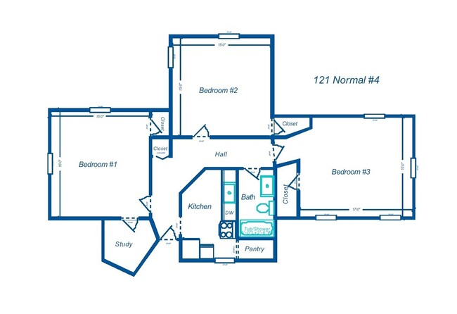 Apt 4 floor plan - 121 N Normal St Unit Apt 4 - Room for rent