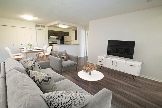 Living Space with Vinyl Plank - Willow Ridge Apartments