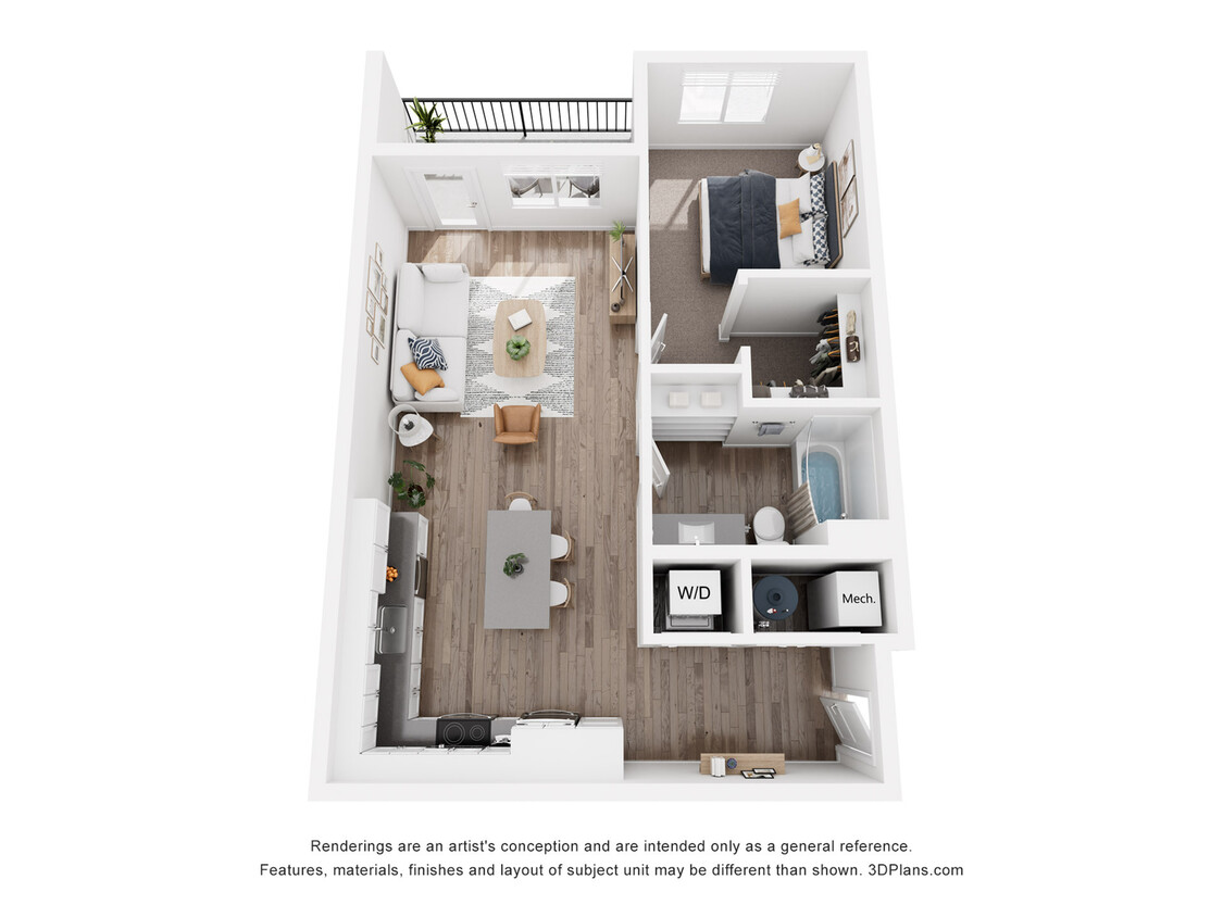 1A-One Bedroom One Bath 695 Square Feet - 1A One Bedroom