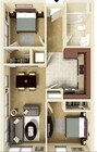 Aperture 2 Bed 1 Bath Floorplan