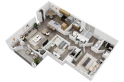 Sage Point Village Apartments 2 Bedroom 2 Bathroom 3D Floor Plan in Ammon ID