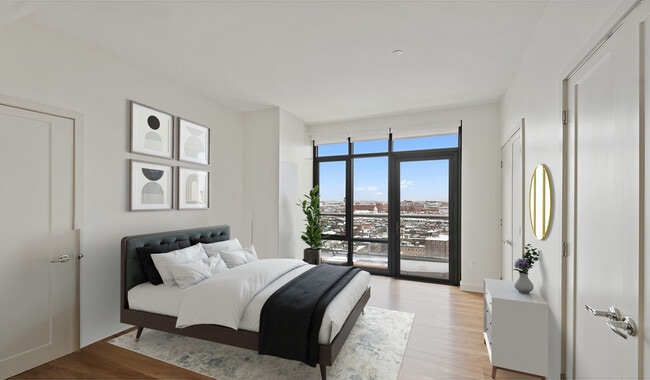 Bedrooms have large walk-in closets and wood flooring throughout