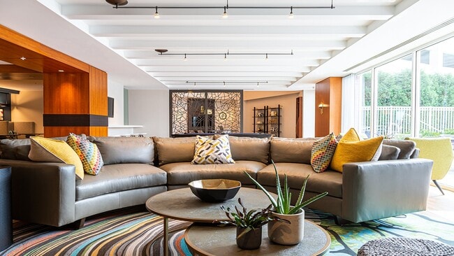 Spacious clubroom with comfortable lounge seating