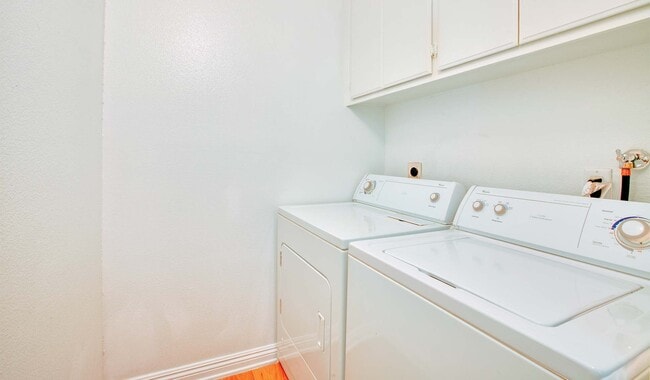 Some apartments include a washer and dryer