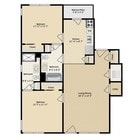 2 Bed 2 Bath Floor Plan