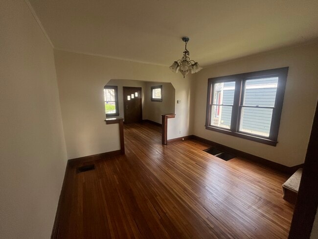 Newly refinished hardwood floors on first floor. - 908 Thomas Rd Unit Duplex