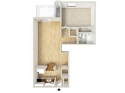 One bedroom floor plan